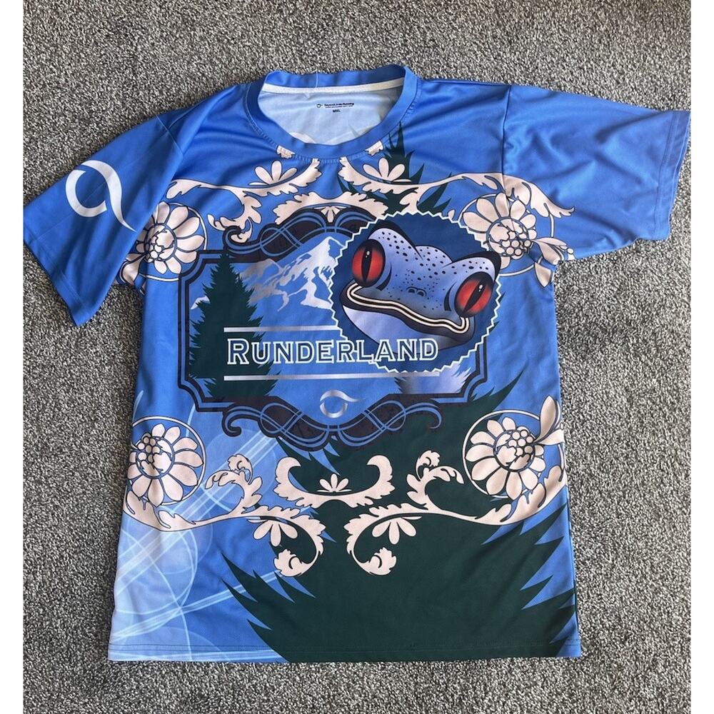 Beyond Limits Running Runderland Frog Tropical Forest Shirt Men 2XL USA RARE WW